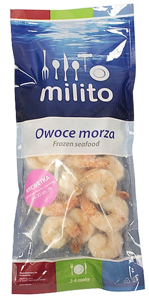 MyFood Krewetka gotowana obrana z ogonem, rozmiar:16-20 szt./lb, glazura: 20%, 400 g/500 g