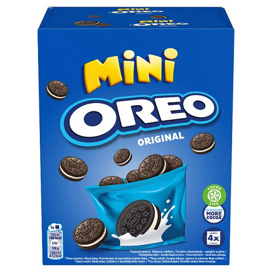 Oreo Original Mini Ciastka kakaowe z nadzieniem o smaku waniliowym 160 g (4 x 40 g)
